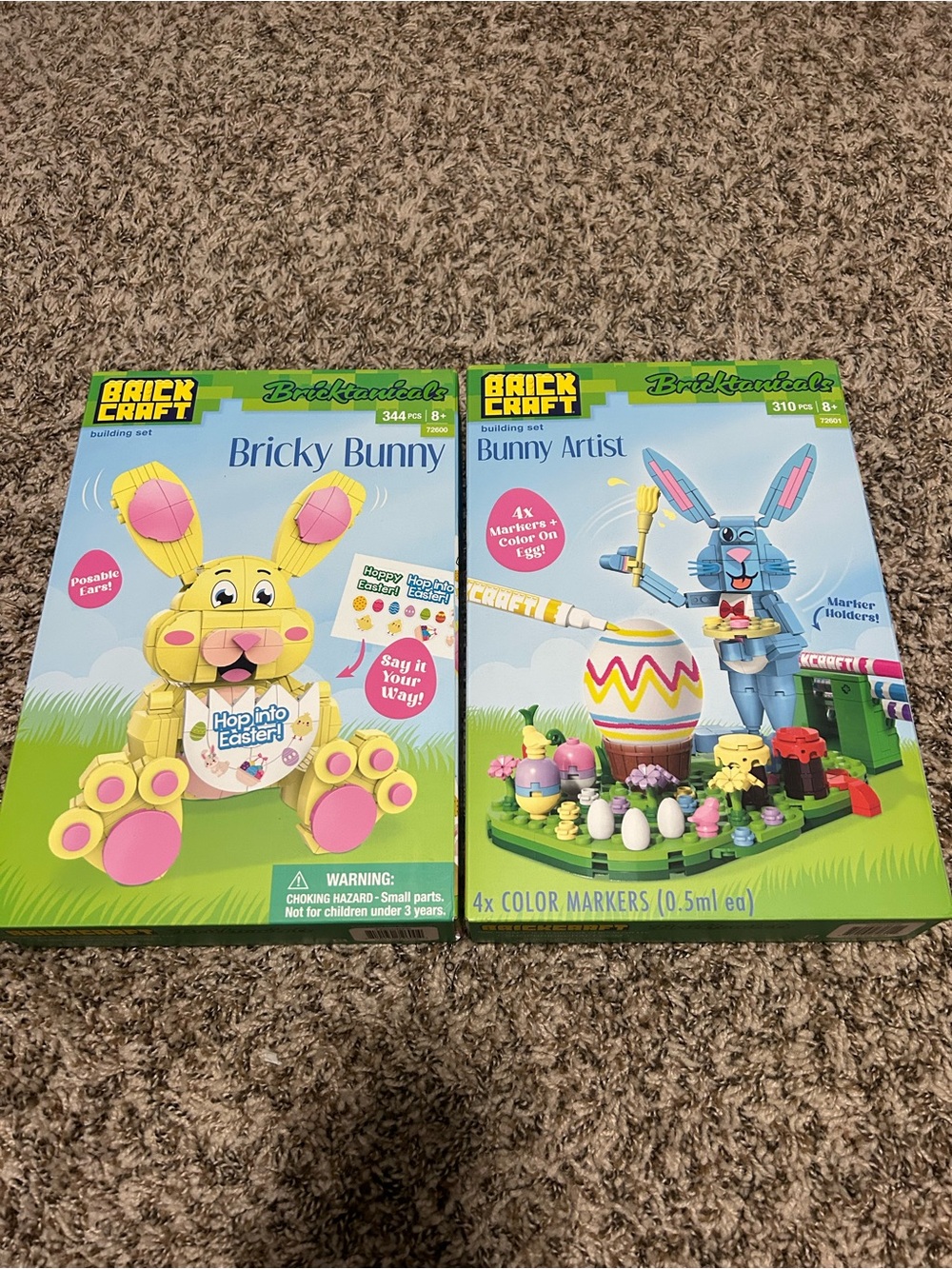 Brick Craft Bricky Bunny & Bunny Artist Building Set - Yellow & Blue